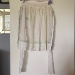 1940’s era vintage hostess apron Cream/Green